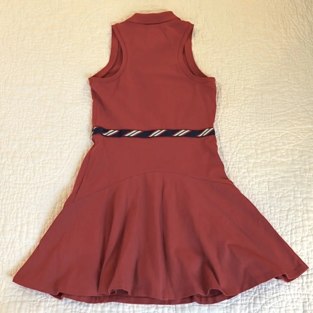 Polo by Ralph Lauren Dusty Rose Sleeveless Polo Dress with Striped Waistband